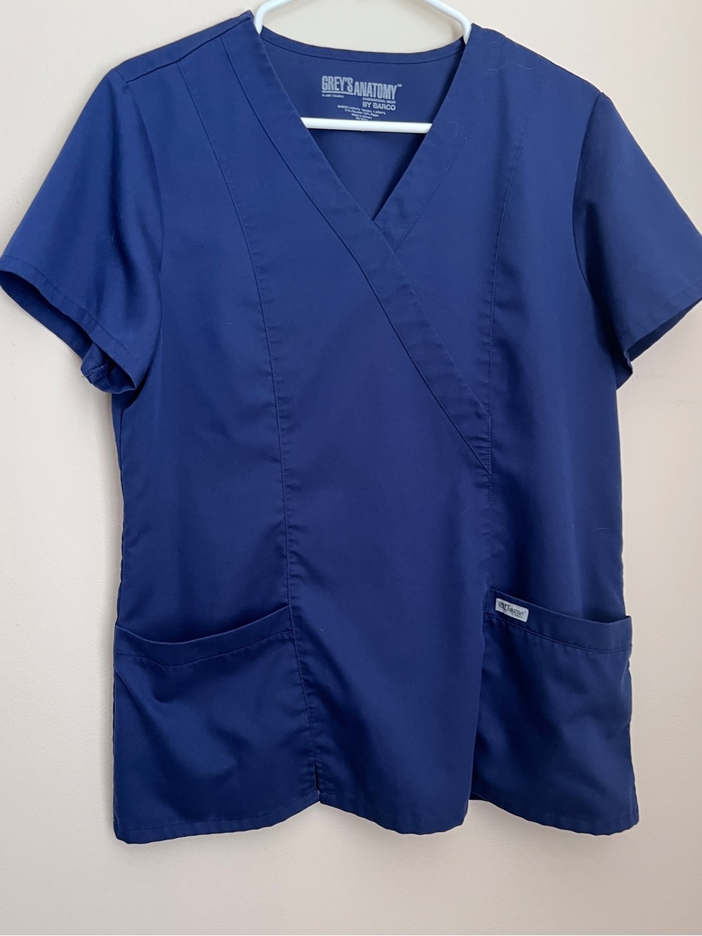 Grays Anatomy Blue Scrub Top Large